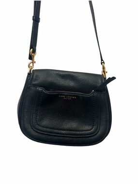 Marc Jacobs Black Pebbled Leather Crossbody with Gold Hardware